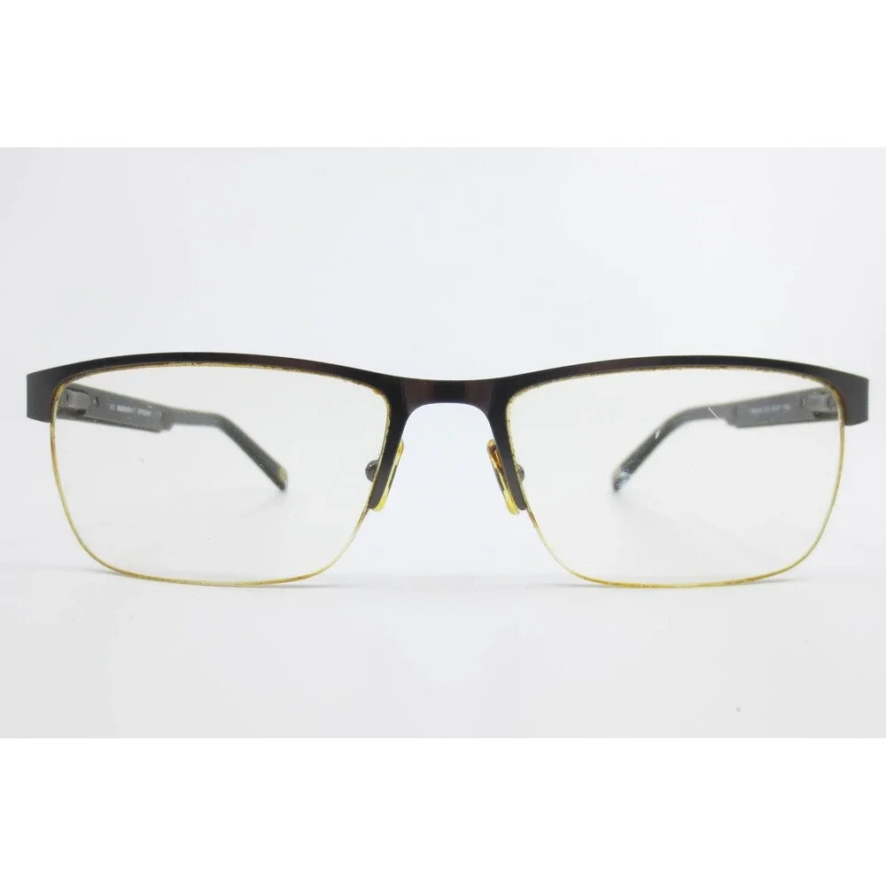 Marchon NYC Uptown Graham 033 Eyeglasses Dark Brown Semi Rimless 55-17-145